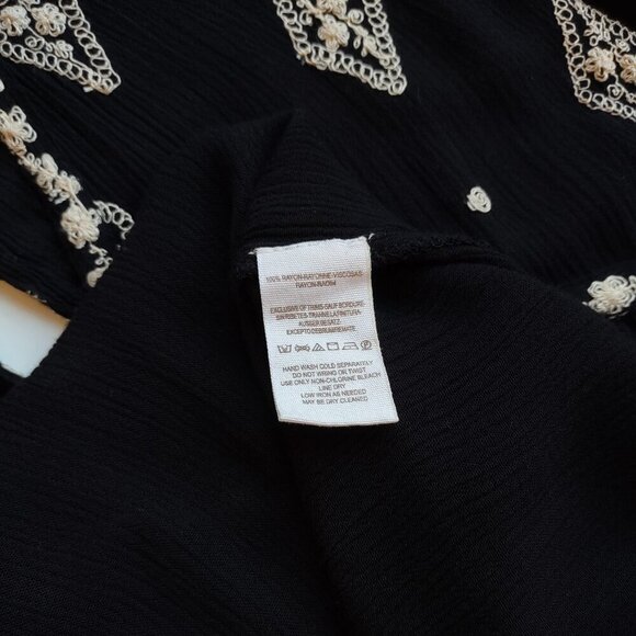 Free People Diamond Embroidered Tunic Top/Babydoll Dress Women's Size Small Boho - Picture 11 of 11